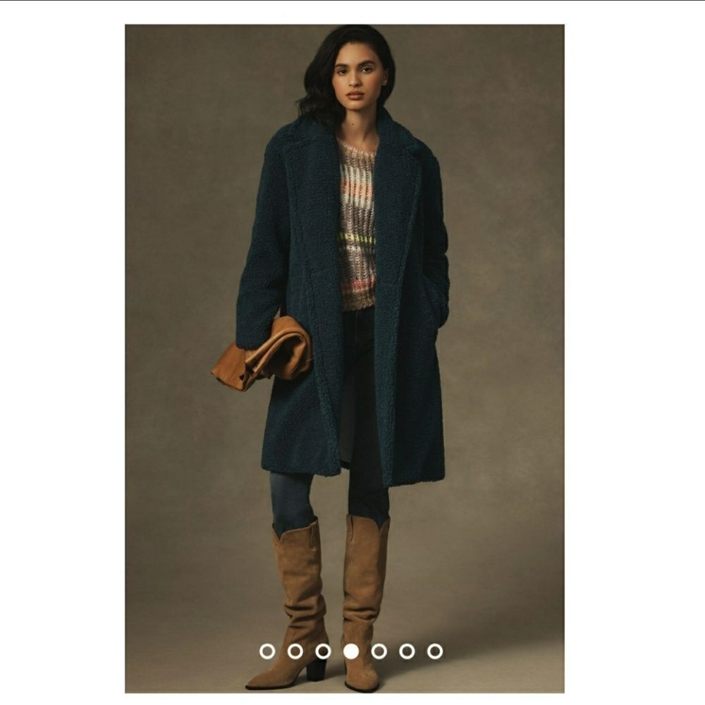 Anthropologie Maeve Plus Size Faux Sherpa Teddy Coat Size 2X